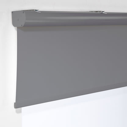 Metallic Cord loop Roller Blind Room Darkening & Blackout Window Shades -Grey