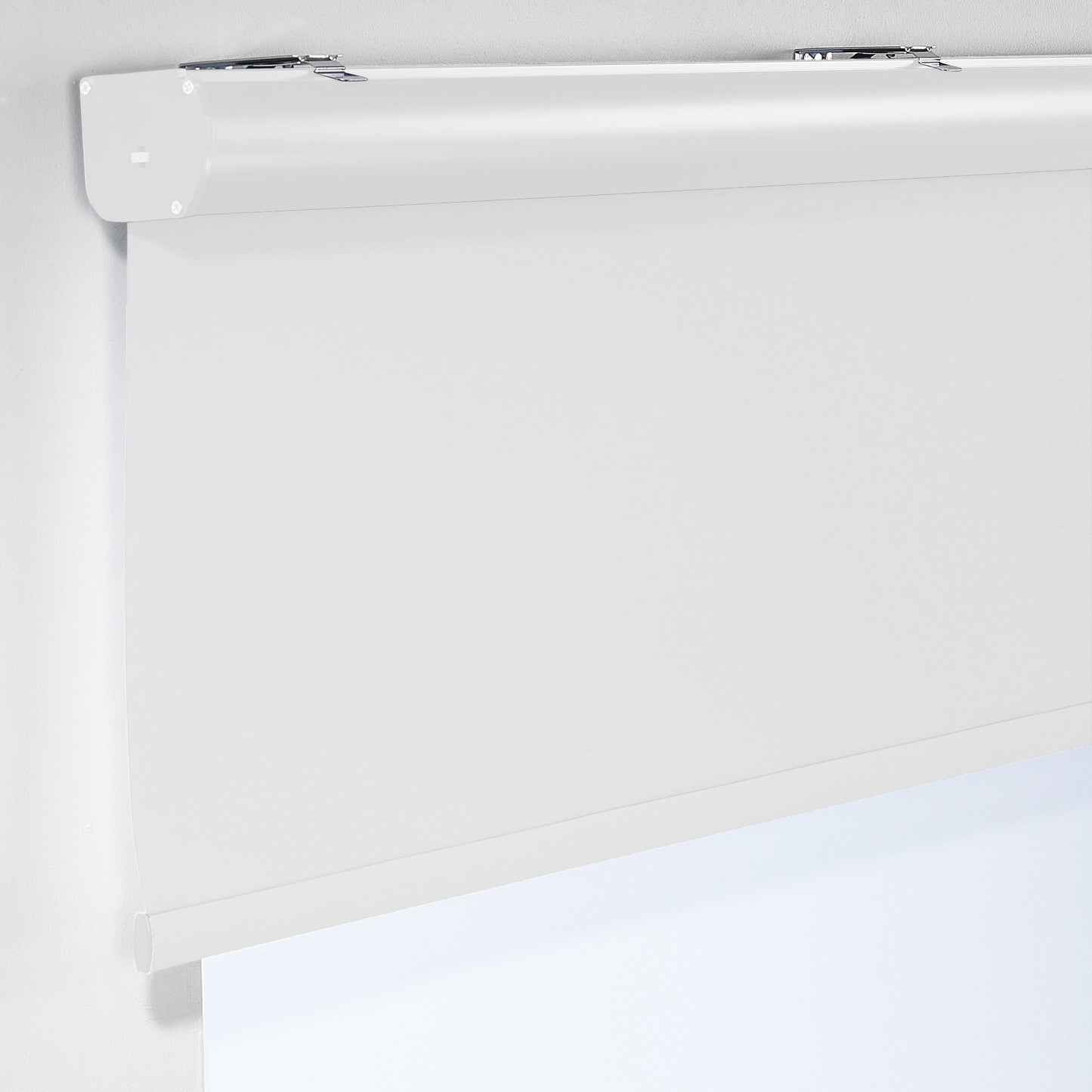 Metallic Cord loop Roller Blind Blackout & Room Darkening Window Shades - White