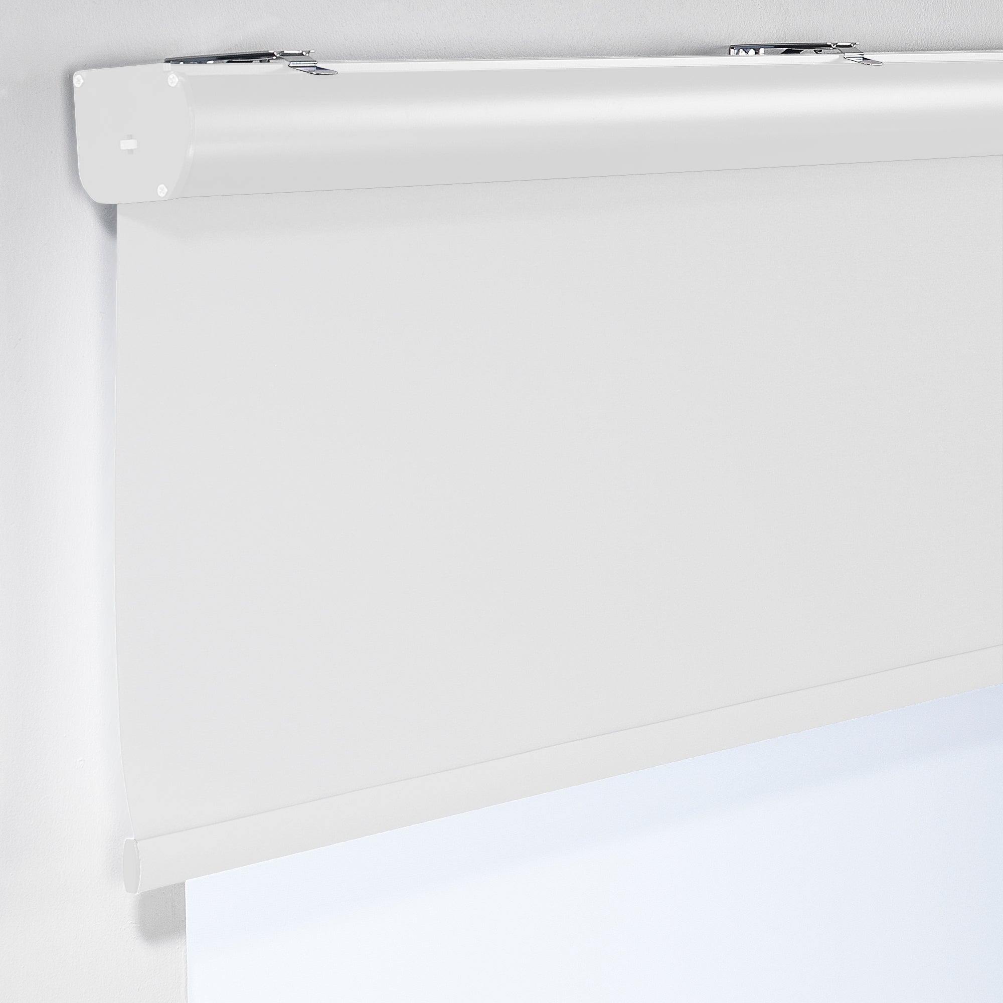 Metallic Cord loop Roller Blind Blackout & Room Darkening Window Shades - White