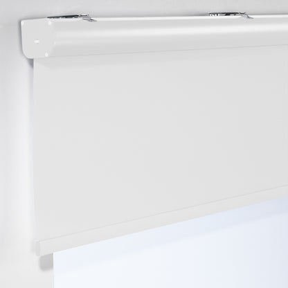 Metallic Cord loop Roller Blind Blackout & Room Darkening Window Shades - White