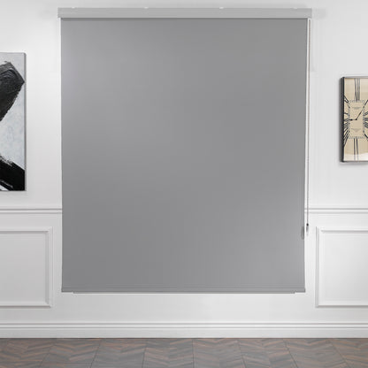 Metallic Cord loop Roller Blind Blackout & Room Darkening Window Shades - Light Grey