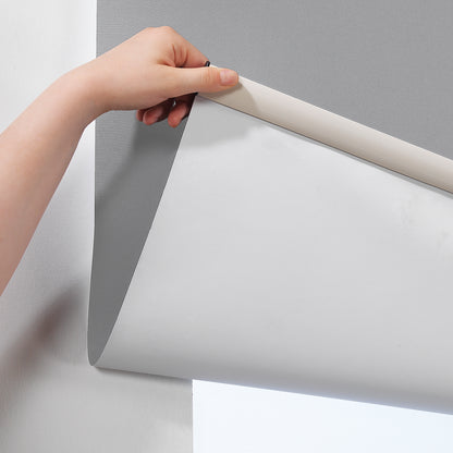 Metallic Cord loop Roller Blind Blackout & Room Darkening Window Shades - Light Grey
