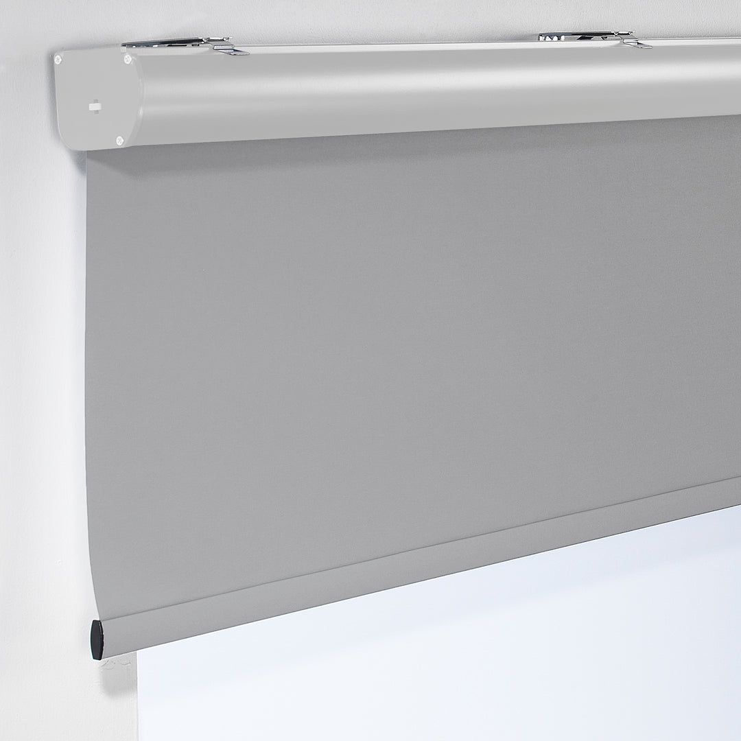 Metallic Cord loop Roller Blind Blackout &amp; Room Darkening Window Shades - Light Grey