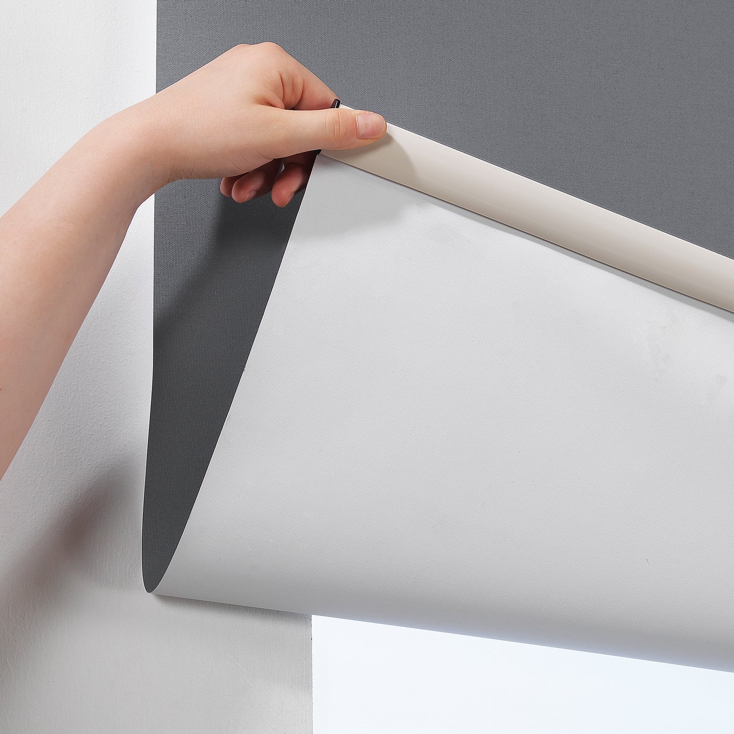 Metallic Cord loop Roller Blind Blackout & Room Darkening Window Shades - Grey