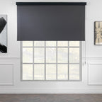 Metallic Cord loop Roller Blind Blackout & Room Darkening Window Shades - Black