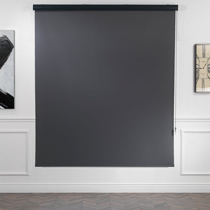 Metallic Cord loop Roller Blind Blackout & Room Darkening Window Shades - Black