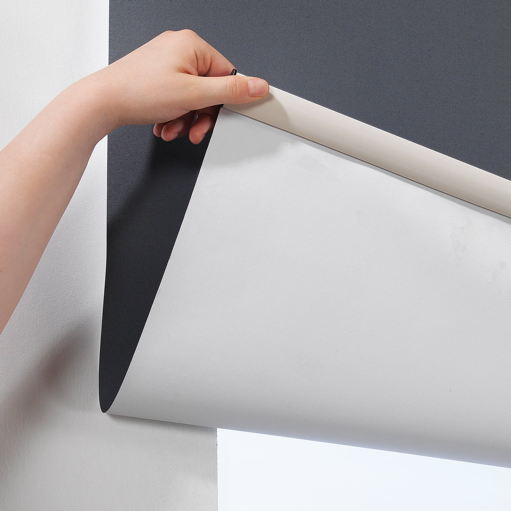 Metallic Cord loop Roller Blind Blackout & Room Darkening Window Shades - Black