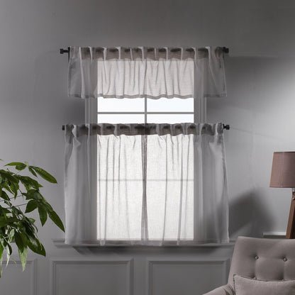 Sheer linen kitchen valances, sheer linen look kitchen valances, linen look kitchen valance, 100% polyester sheer valance, kitchen window valance, light filtering kitchen curtains, decorative kitchen curtains, farmhouse kitchen valance, modern kitchen decor, window topper, kitchen window treatment, custom kitchen valance, café window curtain, rod pocket valance, elegant window valance, stylish kitchen window topper, home decor, window furnishings
