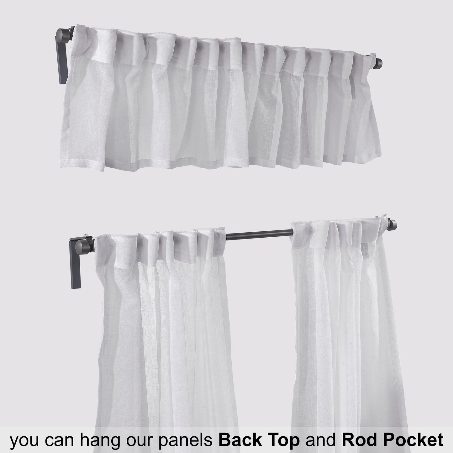 Sheer linen kitchen valances, sheer linen look kitchen valances, linen look kitchen valance, 100% polyester sheer valance, kitchen window valance, light filtering kitchen curtains, decorative kitchen curtains, farmhouse kitchen valance, modern kitchen decor, window topper, kitchen window treatment, custom kitchen valance, café window curtain, rod pocket valance, elegant window valance, stylish kitchen window topper, home decor, window furnishings