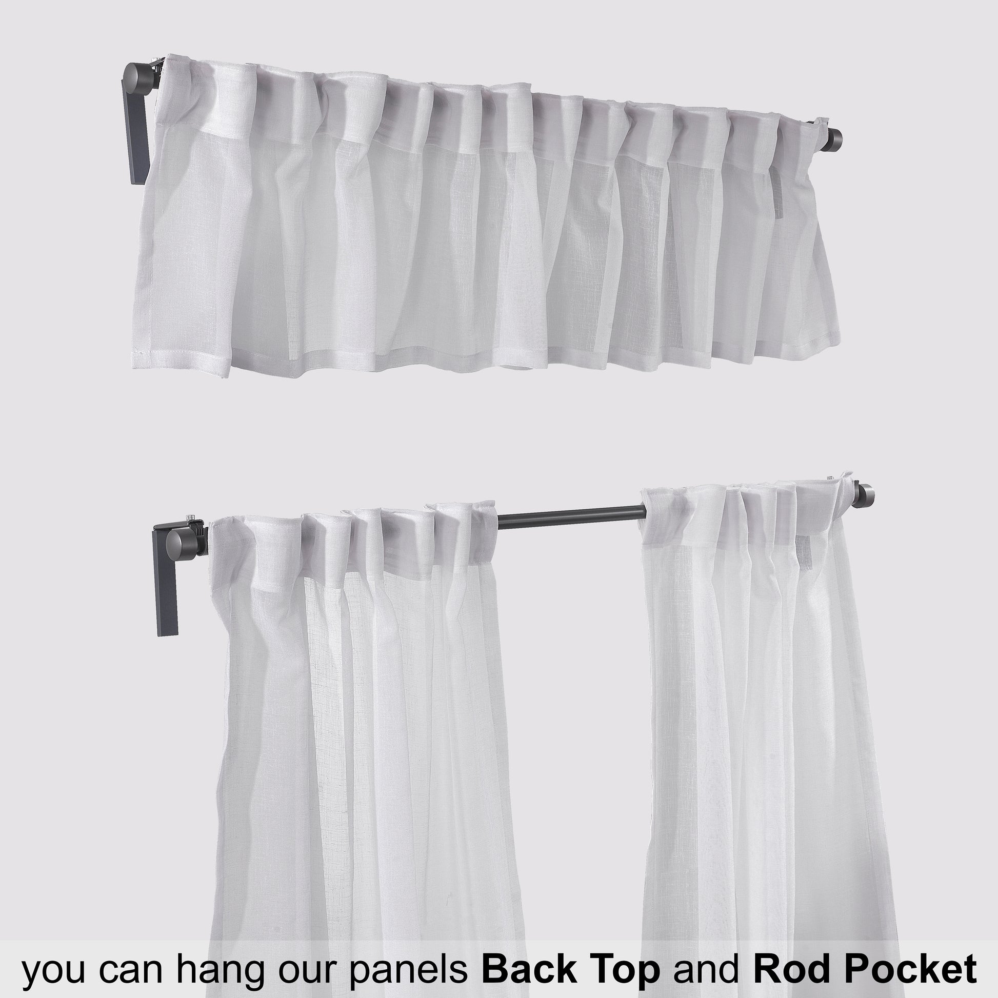 Sheer linen kitchen valances, sheer linen look kitchen valances, linen look kitchen valance, 100% polyester sheer valance, kitchen window valance, light filtering kitchen curtains, decorative kitchen curtains, farmhouse kitchen valance, modern kitchen decor, window topper, kitchen window treatment, custom kitchen valance, café window curtain, rod pocket valance, elegant window valance, stylish kitchen window topper, home decor, window furnishings