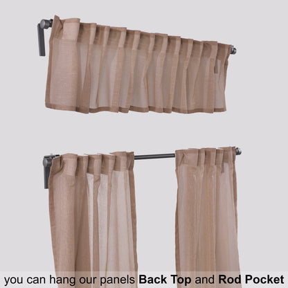 Sheer linen kitchen valances, sheer linen look kitchen valances, linen look kitchen valance, 100% polyester sheer valance, kitchen window valance, light filtering kitchen curtains, decorative kitchen curtains, farmhouse kitchen valance, modern kitchen decor, window topper, kitchen window treatment, custom kitchen valance, café window curtain, rod pocket valance, elegant window valance, stylish kitchen window topper, home decor, window furnishings