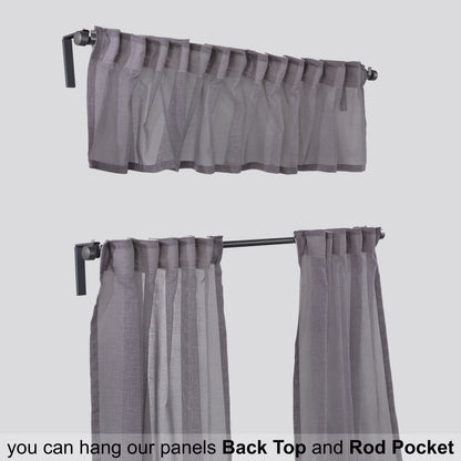 Sheer linen kitchen valances, sheer linen look kitchen valances, linen look kitchen valance, 100% polyester sheer valance, kitchen window valance, light filtering kitchen curtains, decorative kitchen curtains, farmhouse kitchen valance, modern kitchen decor, window topper, kitchen window treatment, custom kitchen valance, café window curtain, rod pocket valance, elegant window valance, stylish kitchen window topper, home decor, window furnishings