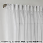Sheer Silk Crepe Kitchen Valances Set of 3 - White