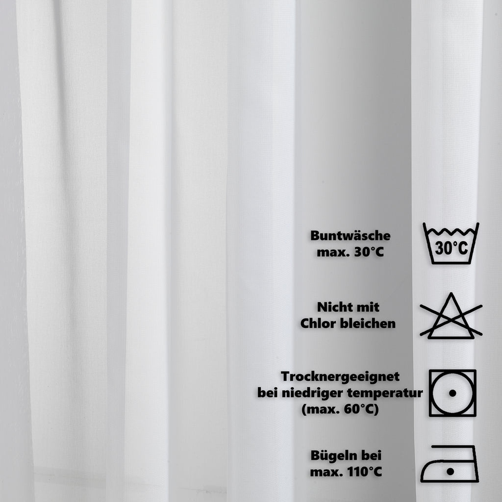 Sheer Silk Crepe Kitchen Valances Set of 3 - White