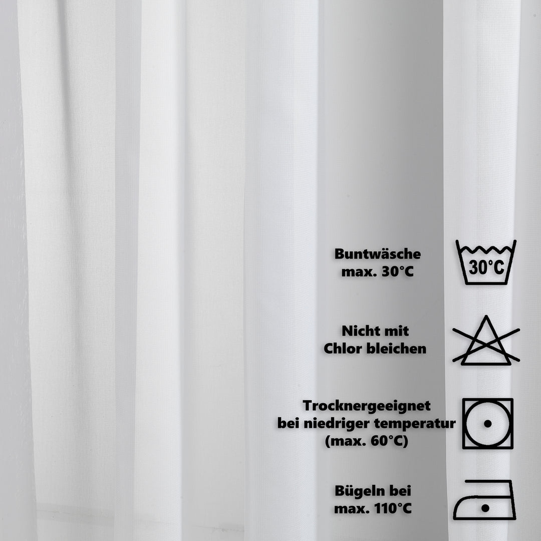 Sheer Silk Crepe Curtain Single Panel - White