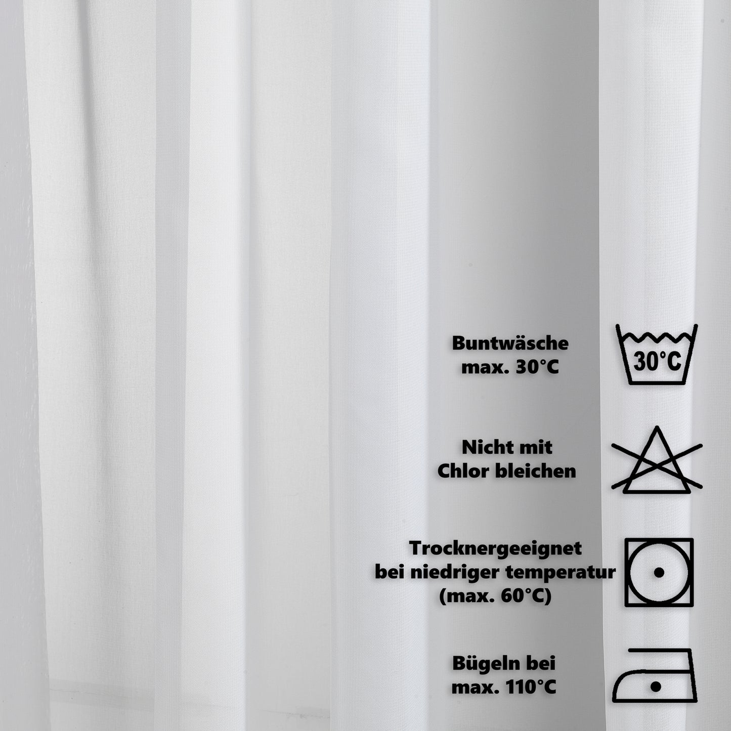 Sheer Silk Crepe Curtain Single Panel - White