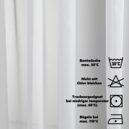 Sheer Silk Crepe Curtain Single Panel - White