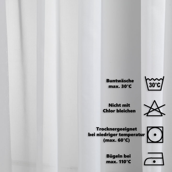 Sheer Silk Crepe Curtain Single Panel - White