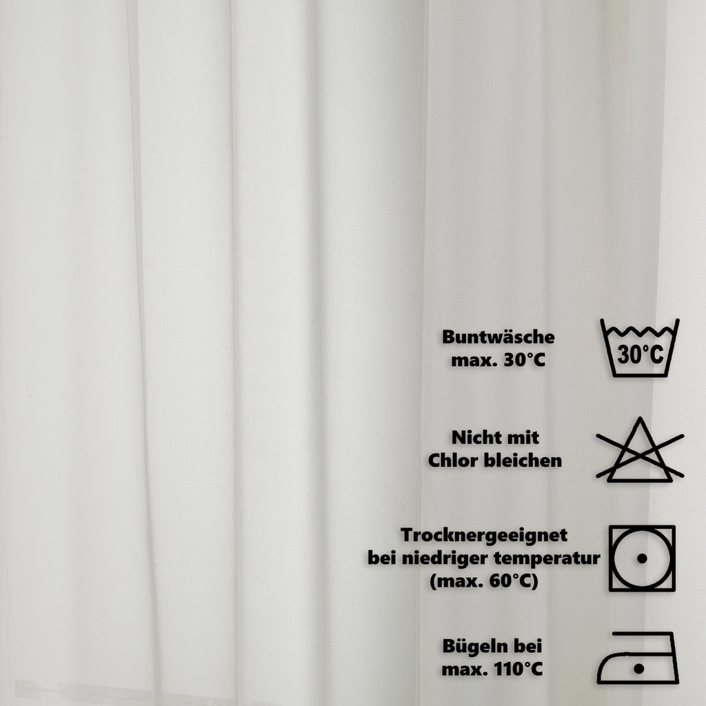 Sheer Silk Crepe Curtain Single Panel - Ecru