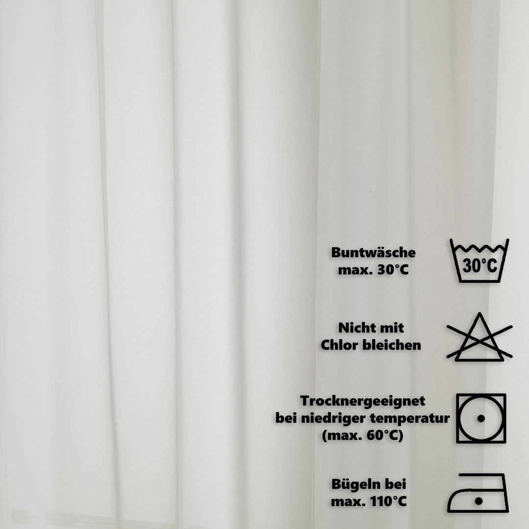 Sheer Silk Crepe Curtain Single Panel - Ecru
