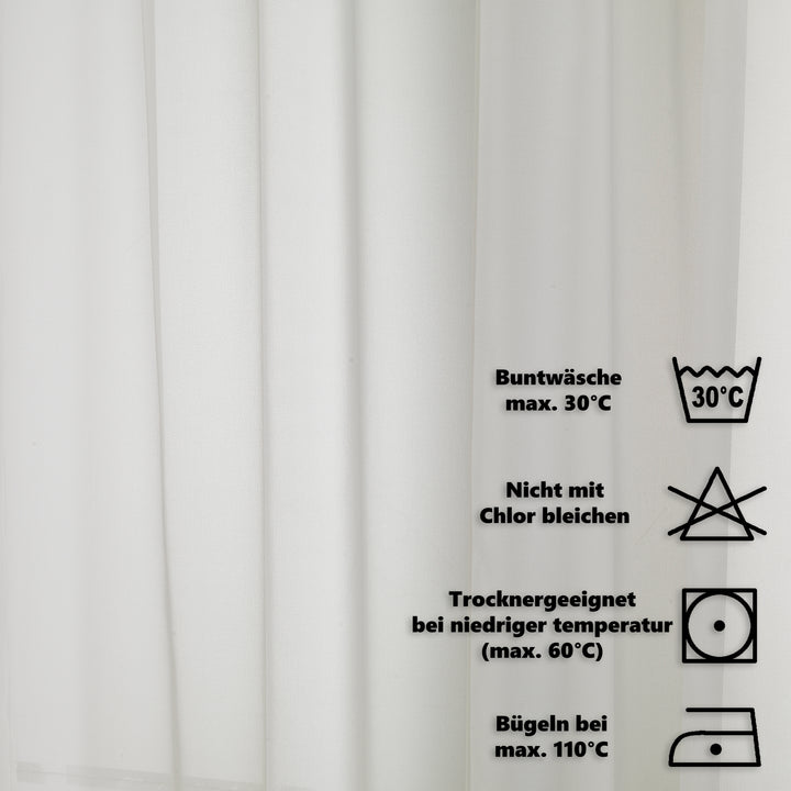 Sheer Silk Crepe Curtain Single Panel - Ecru
