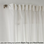Sheer Silk Crepe Curtain Single Panel - Ecru
