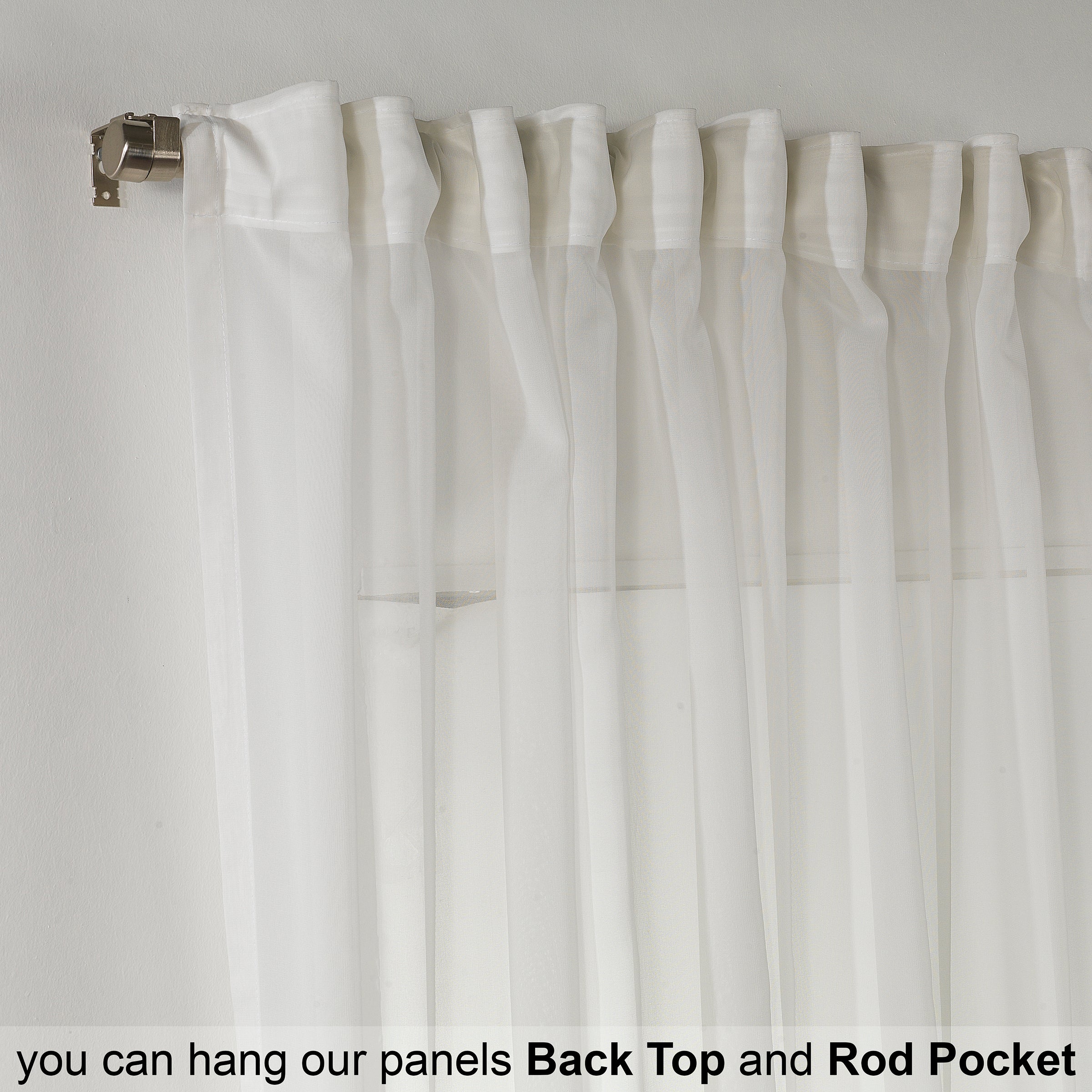 Sheer Silk Crepe Curtain Single Panel - Ecru