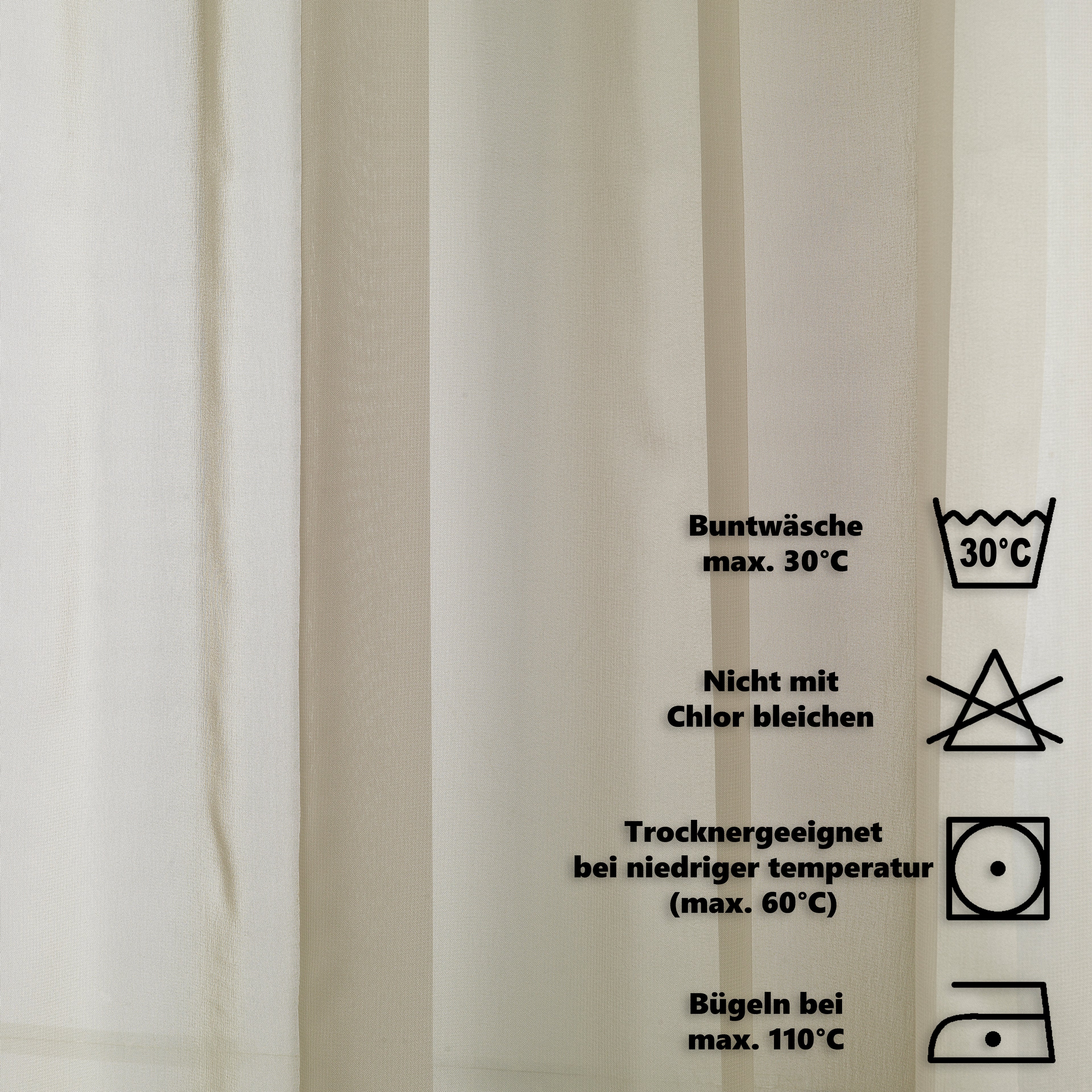 Sheer Silk Crepe Curtain Single Panel - Beige