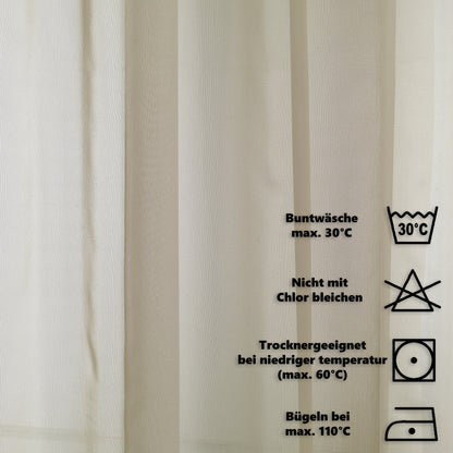 Sheer Silk Crepe Kitchen Valances Set of 3 - Beige