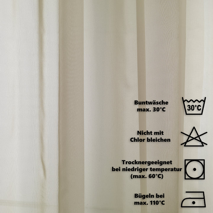 Sheer Silk Crepe Curtain Single Panel - Beige