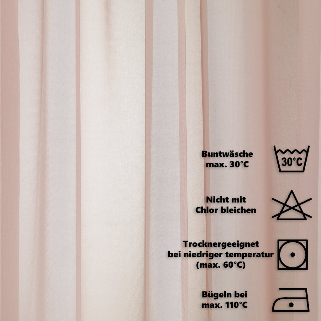 Sheer Silk Crepe Curtain Single Panel - Pink