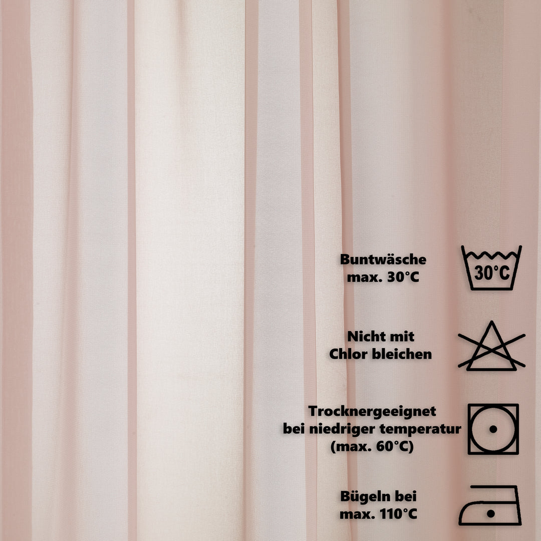 Sheer Silk Crepe Curtain Single Panel - Pink