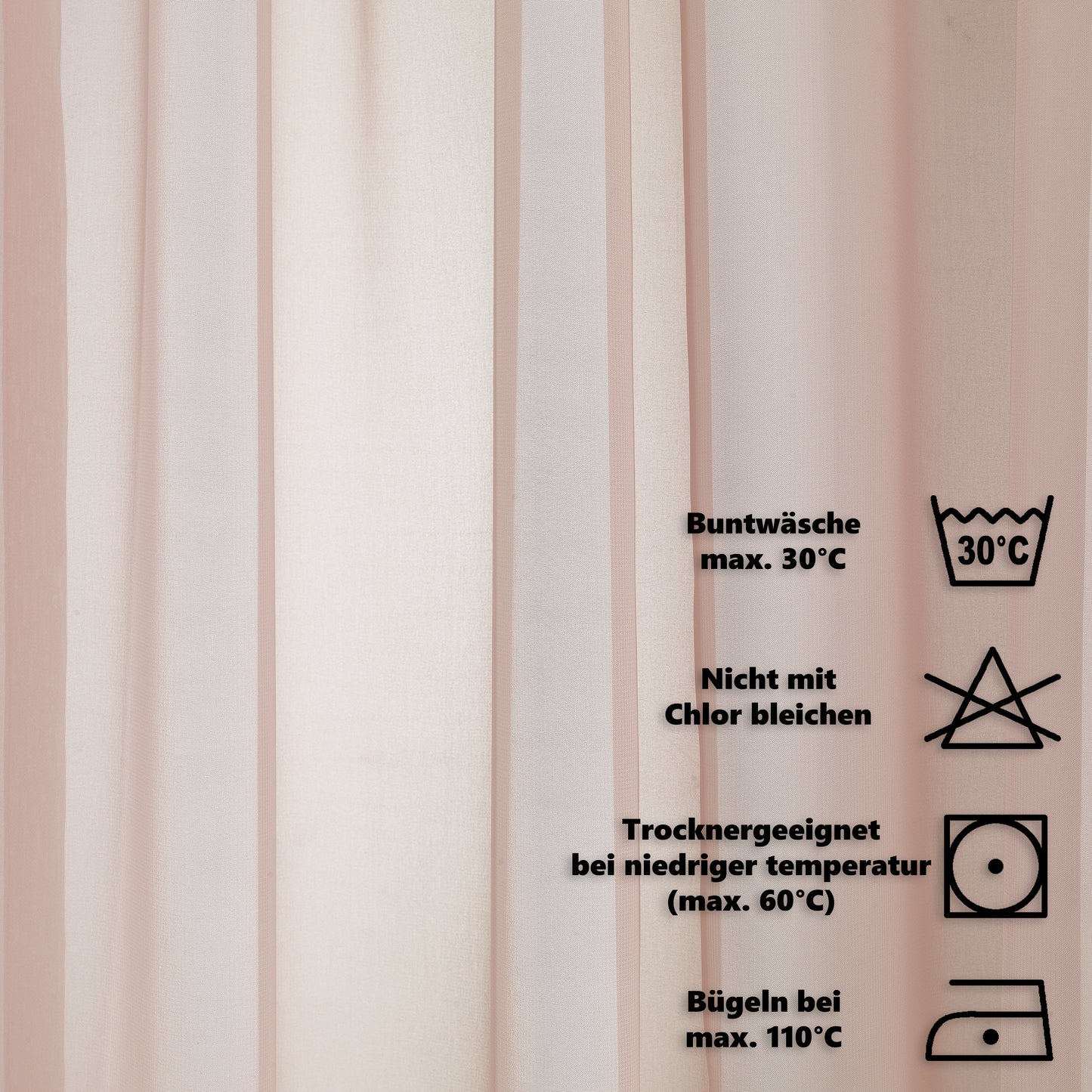 Sheer Silk Crepe Kitchen Valances Set of 3 - Pink