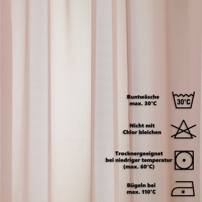 Sheer Silk Crepe Kitchen Valances Set of 3 - Pink