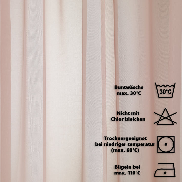Sheer Silk Crepe Curtain Single Panel - Pink
