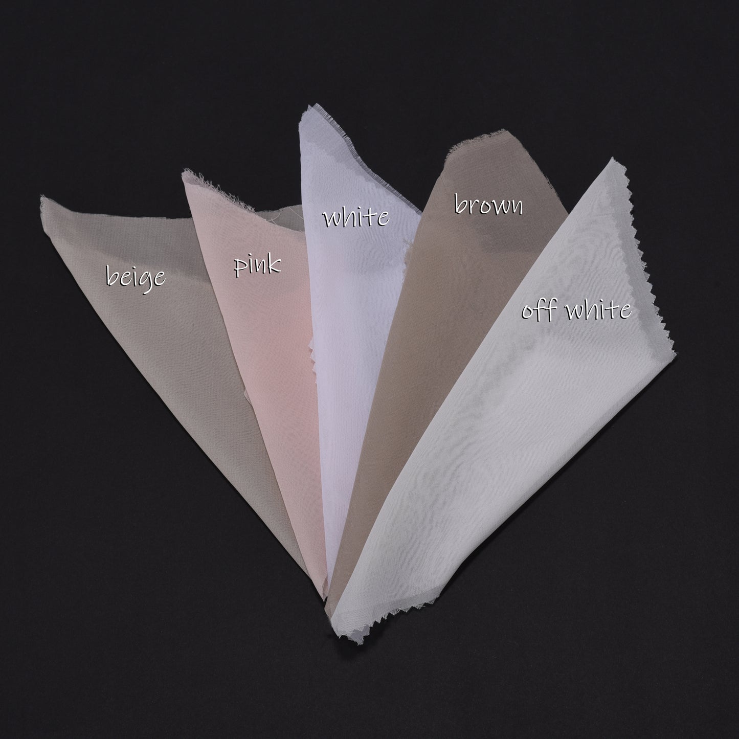 Sheer Silk Crepe Kitchen Valances Set of 3 - Beige