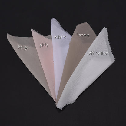 Sheer Silk Crepe Kitchen Valances Set of 3 - Beige
