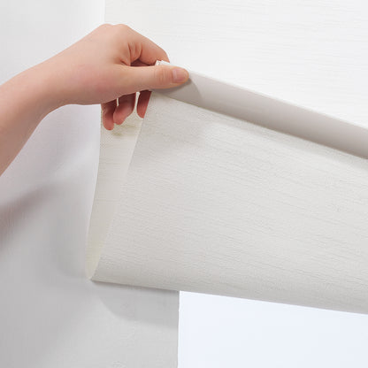 Linen Textured Sami Sheer & Room Darkening Metallic Cord Loop Roller Blind - Ecru