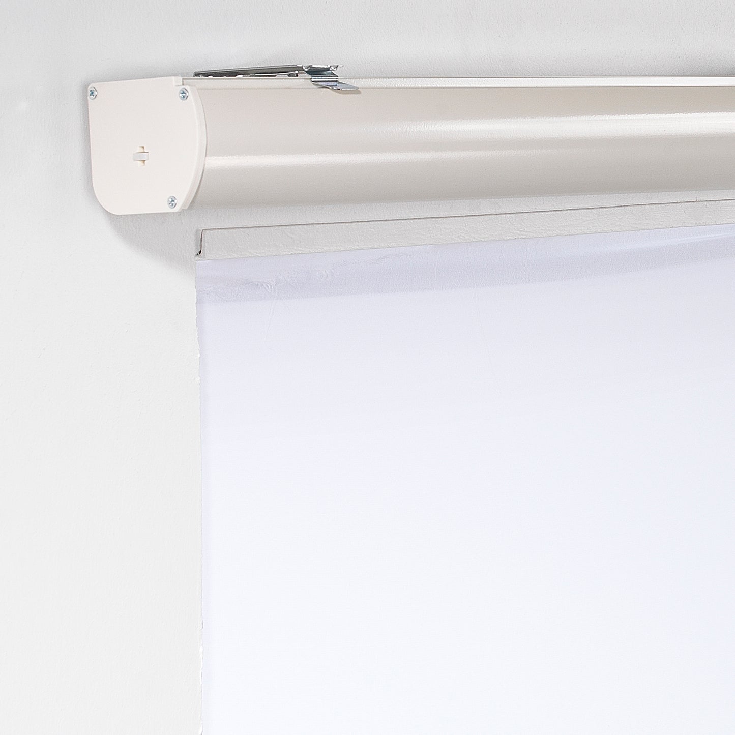 Linen Textured Sami Sheer & Room Darkening Metallic Cord Loop Roller Blind - Ecru