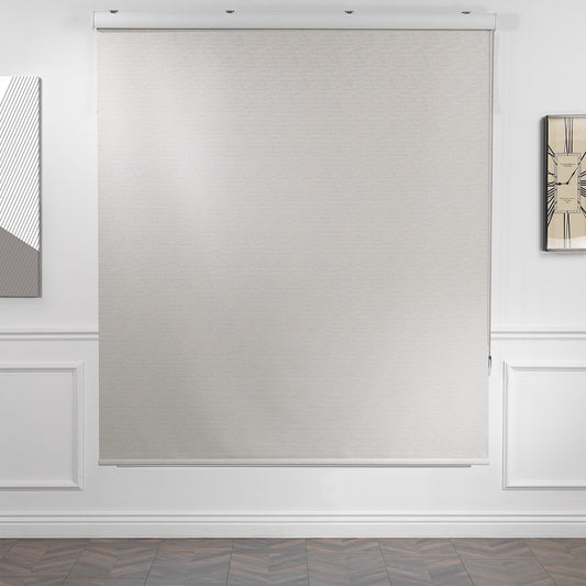 Marble Textured Room Darkening & Blackout Metallic Cord loop Roller Blind - Beige