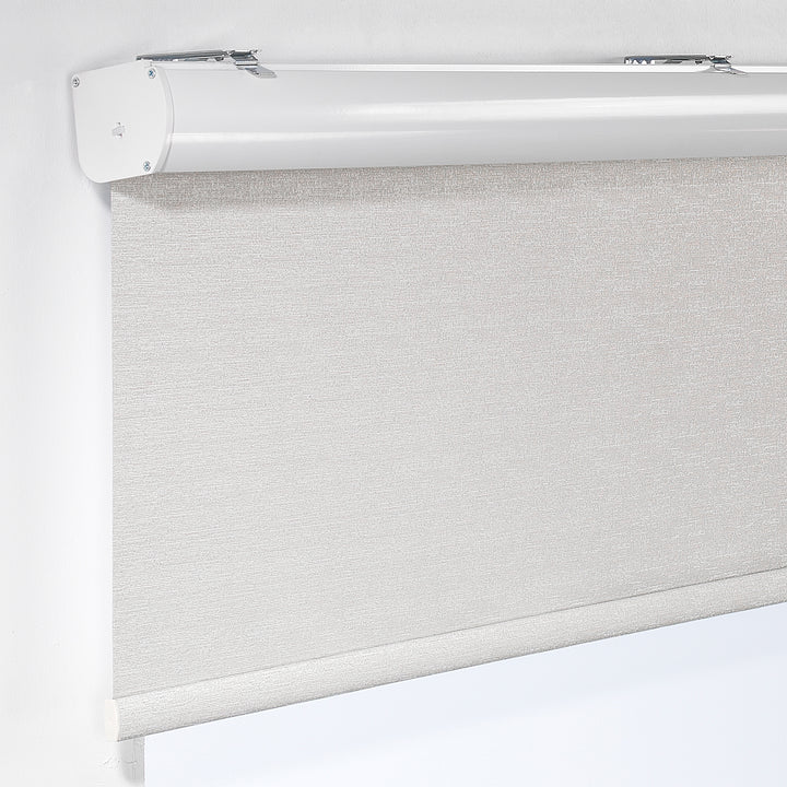 Marble Textured Room Darkening &amp; Blackout Metallic Cord loop Roller Blind - Beige