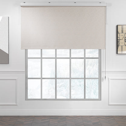 Marble Textured Blackout & Room Darkening Metallic Cord loop Roller Blind - Beige