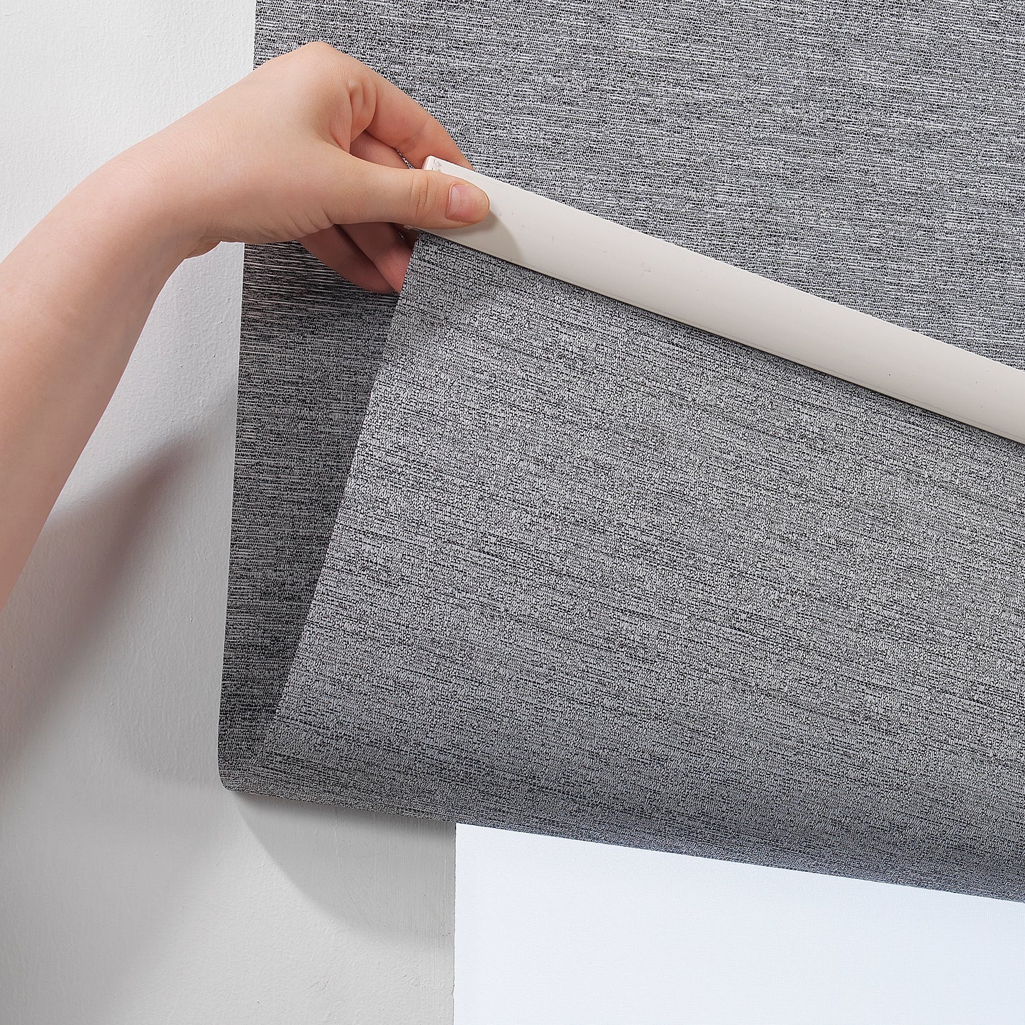 Marble Textured Room Darkening & Blackout Metallic Cord loop Roller Blind - Grey
