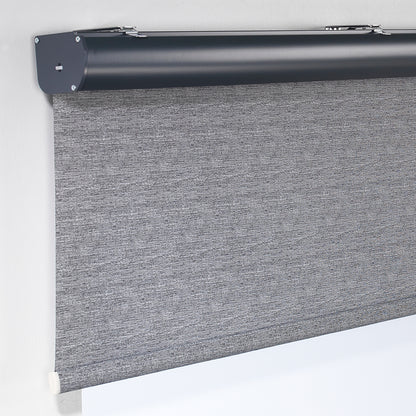 Marble Textured Room Darkening & Blackout Metallic Cord loop Roller Blind - Grey