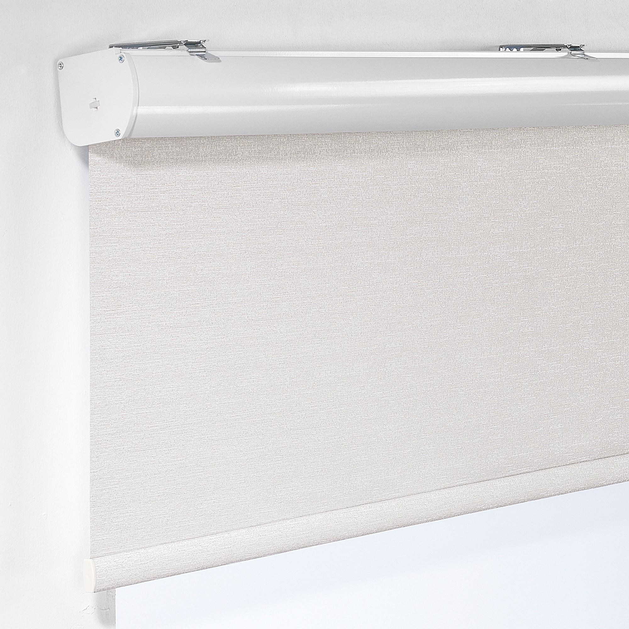 Marble Textured Blackout & Room Darkening Metallic Cord loop Roller Blind - Ecru