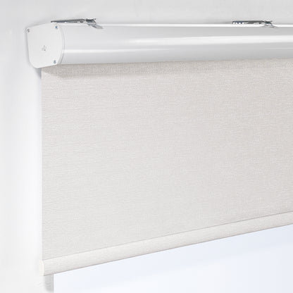 Marble Textured Blackout & Room Darkening Metallic Cord loop Roller Blind - Ecru