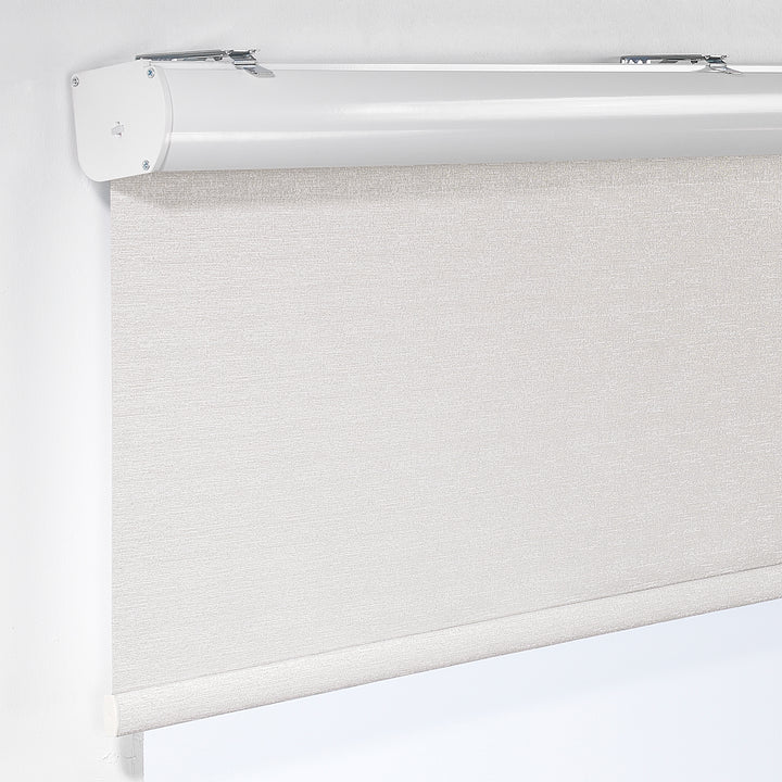 Marble Textured Blackout &amp; Room Darkening Metallic Cord loop Roller Blind - Ecru