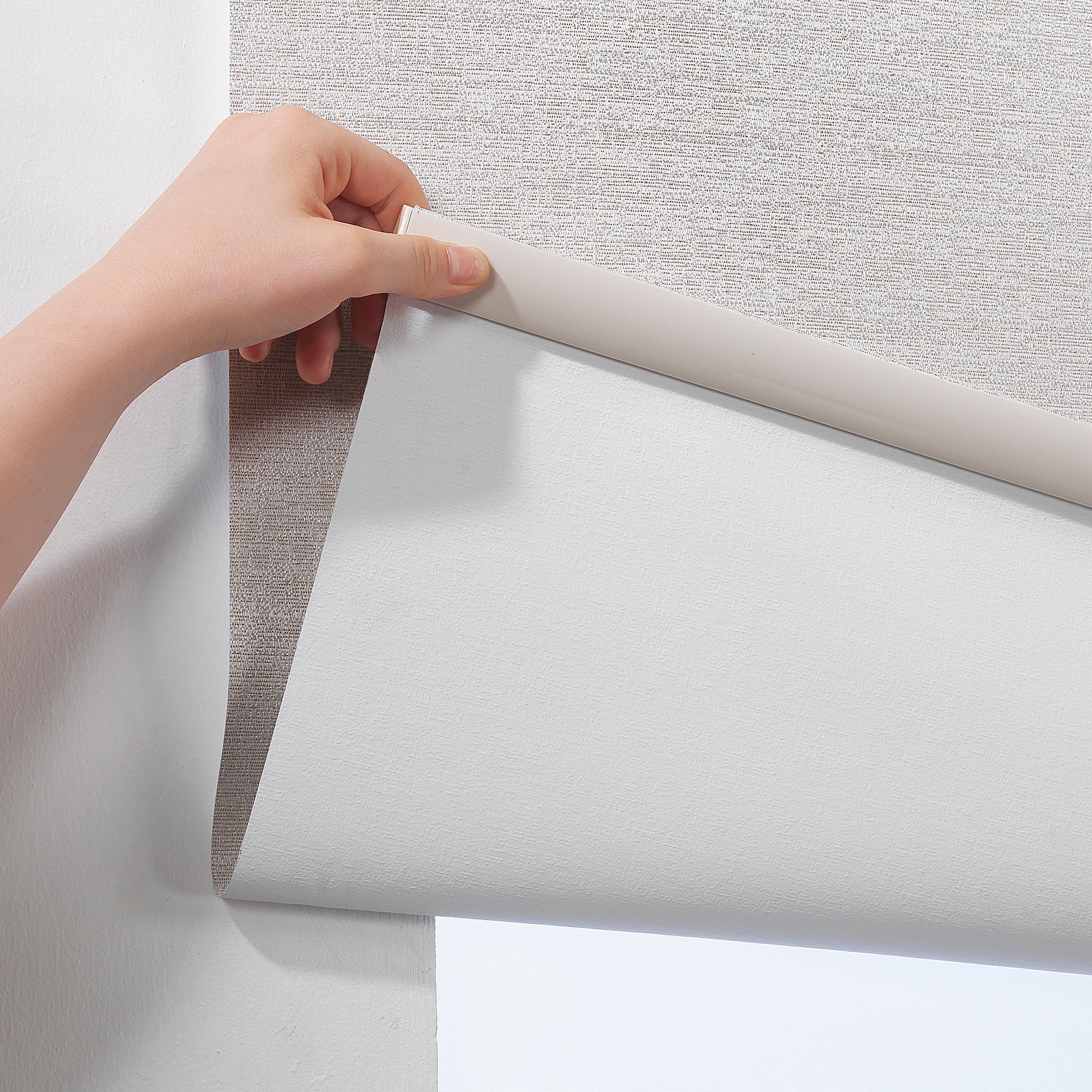 Marble Textured Blackout & Room Darkening Metallic Cord loop Roller Blind - Beige