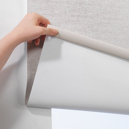 Marble Textured Blackout & Room Darkening Metallic Cord loop Roller Blind - Beige