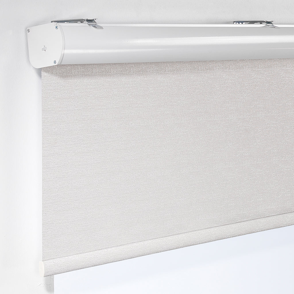 Marble Textured Blackout & Room Darkening Metallic Cord loop Roller Blind - Beige